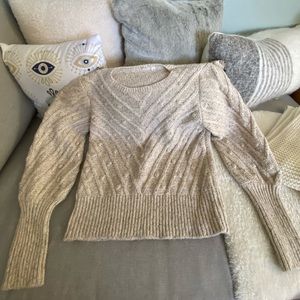 NWOT Gorgeous, Textured, Cable Knit Puff Sleeve Sweater